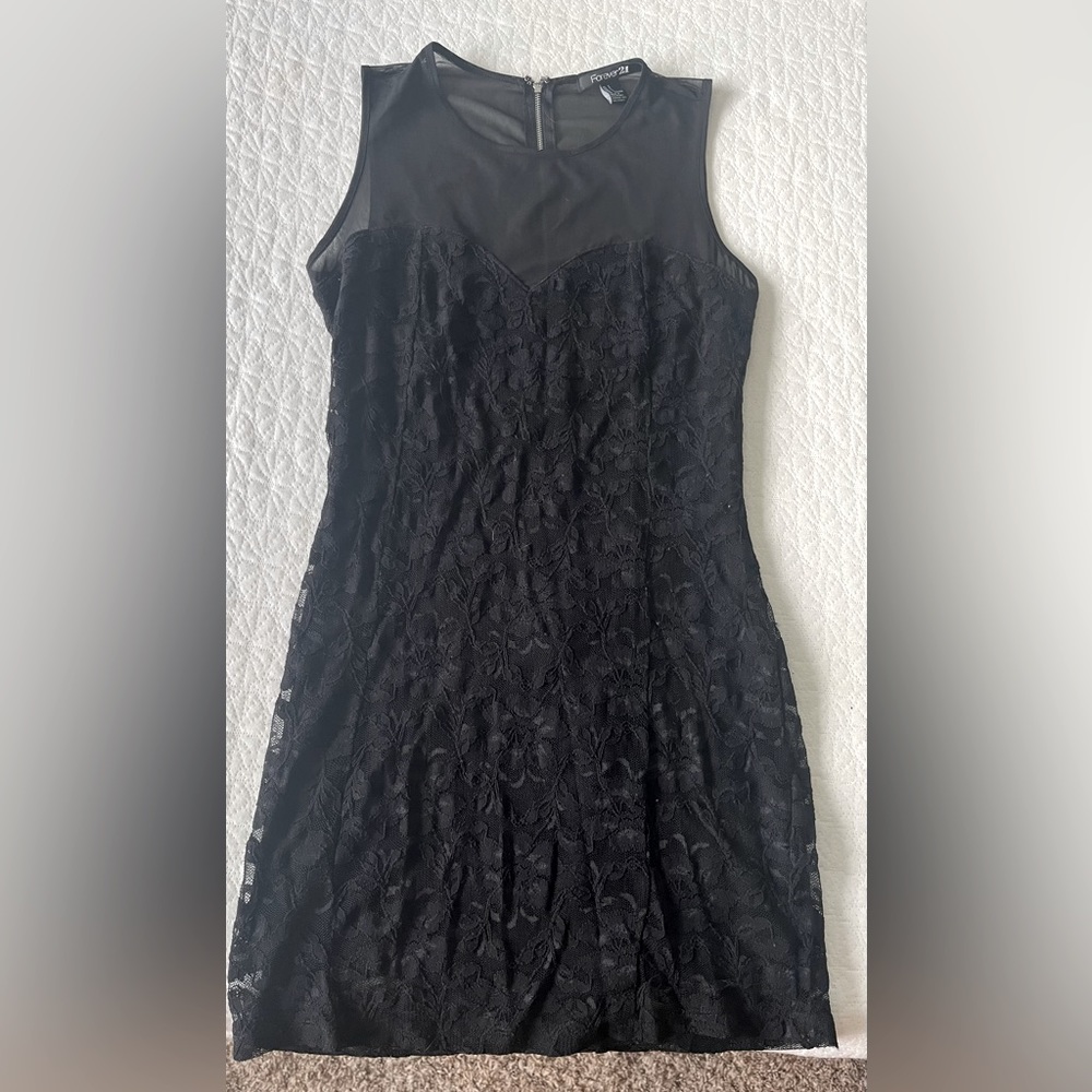 Black lace mini dress